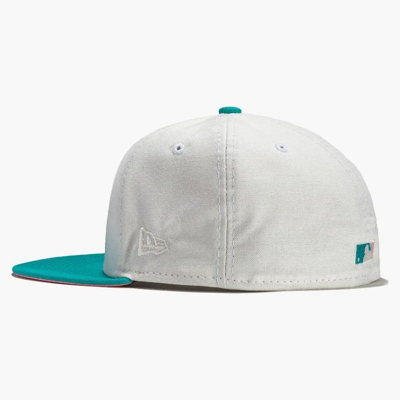 Nová éra Los Angeles Dodgers Monaco 50. výročí Patch má klubový exkluzivní 59fifty namontovaný má kámen/broskev
