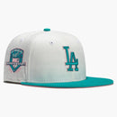 New Era Los Angeles Dodgers Monaco 50th Anniversary Patch Hat Club Exclusive 59fifty Fitted Hat Stone/peach