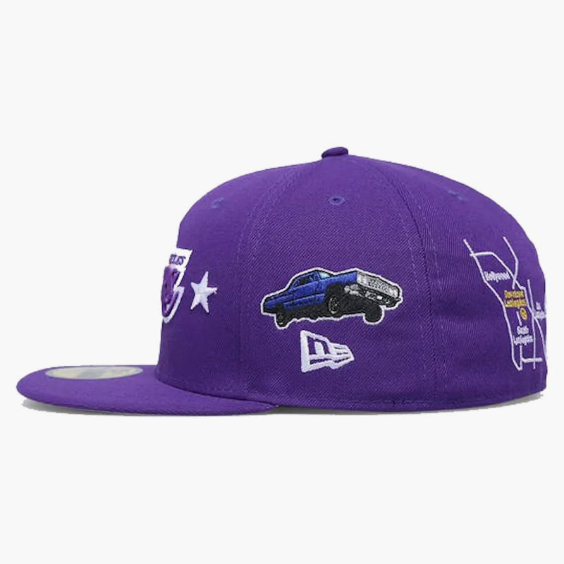 Nueva era Los Angeles Lakers City Transit 59 Cifty Fited tiene púrpura