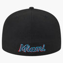 New Era Miami Marlins Overlap 59fifty Fitted Hat Black