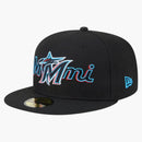 New Era Miami Marlins Overlap 59fifty Fitted Hat Black