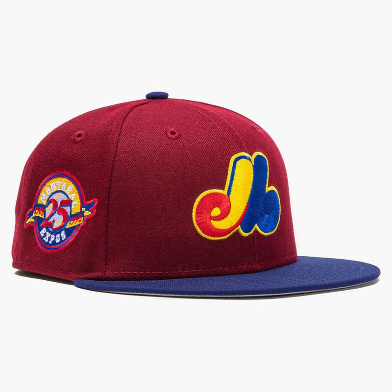 New Era Montreal Expos Sangria 25th Anniversary Patch ha Club Exclusive 59Fifty Fitted ha Cardinal/Royal
