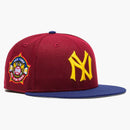 New Era New York Yankees Sangria 1939 All Star Game Patch Hat Club Exclusive 59Fifty Fitted Has Cardinal/Royal