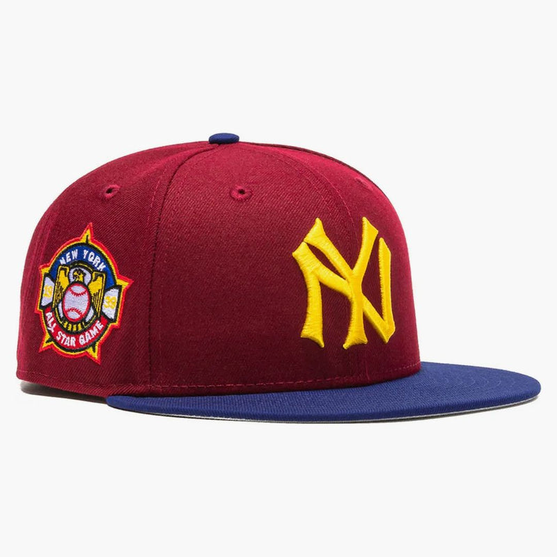 New Era New York Yankees Sangria 1939 All Star Game Patch Hat Club Exclusive 59fifty Fitted Has Cardinal/Royal