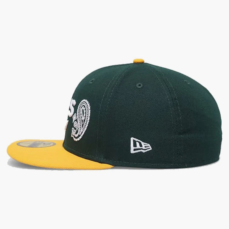 New Era Oakland Athletics Patchwork Paisley Undervisor 59fifty Fitted Hat Dark Green