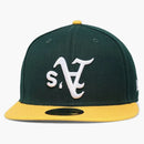 New era Oakland athletics upside down 59fifty Fitted has Dark Green