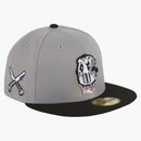 New Era Pbj Anthropomorphic Mask Fuji Hat Club Exclusive 59fifty Fitted Hat Grey/black