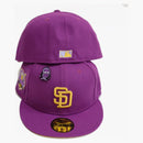 New Era San Diego Padres Capsule Pbj 2.0 Collection 40th Anniversary 59fifty Fitted Hat Purple/brown