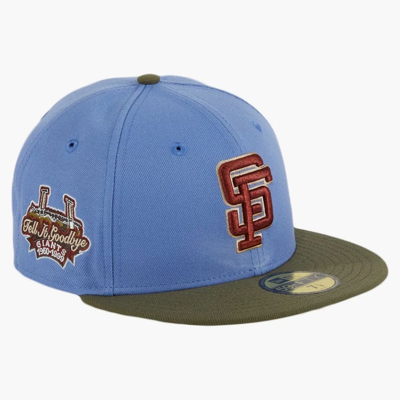 New era San Francisco Giants Great Outdoors 25th Anniversary Patch has Club Exclusive 59fifty Fitted Has indigo/olive