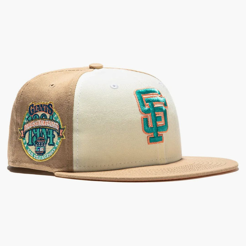 New era San Francisco Giants Sugar Shack 2.0 1984 All Star Game Patch Rail Hat Club Exclusive 59fifty Fitted Has White/Tan/Peach