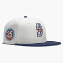 New Era Seattle Mariners Monaco 35th Anniversary Patch Alternate Hat Club Exclusive 59fifty Fitted Hat Stone/peach