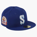 New era Seattle Mariners Quiet Storm has Club Exclusive 30th Anniversary Patch 59fifty Fitted Hat Royal/White