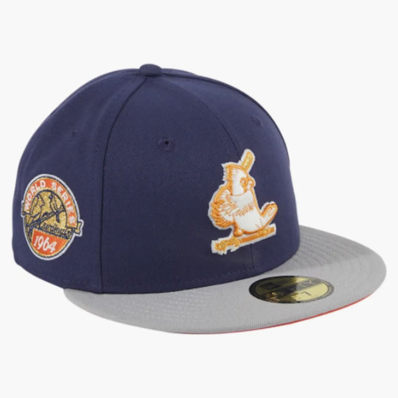 New Era St Louis Cardinals Quiet Storm Hat Club Exclusive 1964 World Series Patch Alternate 59fifty Fitted Hat Navy/grey