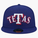 New Era Texas Rangers Tetas New Era Overlap 59fifty Hat Blue