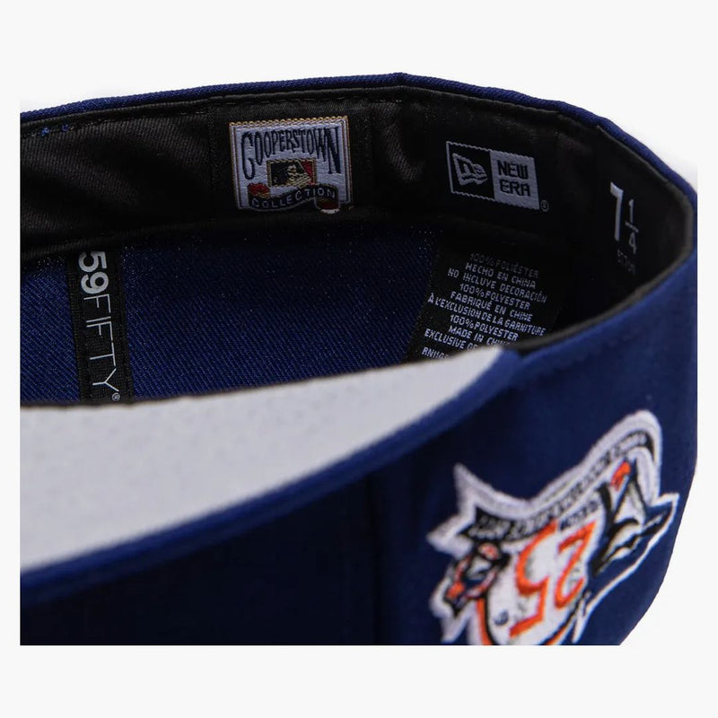 New Era Toronto Blue Jays Burger Pack 25th Anniversary Patch Hat Club Exclusive 59fifty Fitted Hat Royal/orange