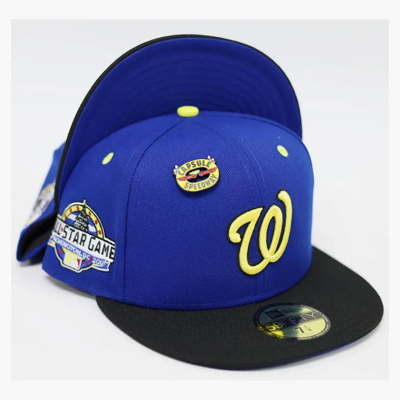 Nová éra Washington National Capsule Speedway 2018 All Star Game 59Fifty Falted má modrou/černou