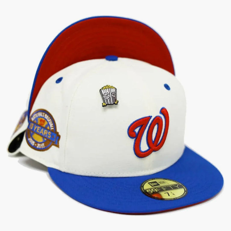New era Washington National Movie Collection 10 Years Patch Capsule Hats Exclusive 59fifty99 Fitted Hat White/Red
