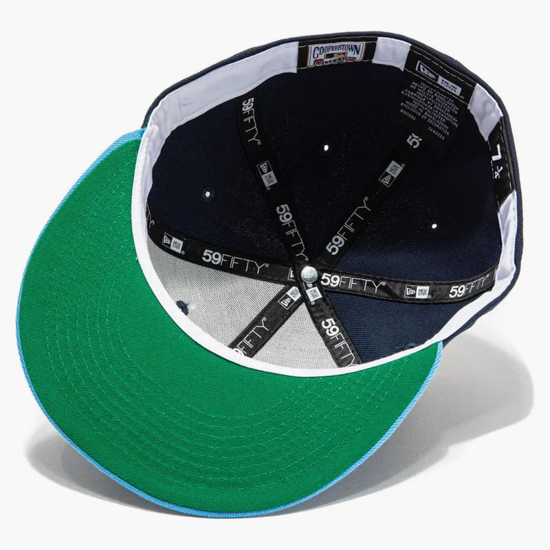 New Era X Hat Club Exclusive Beer Pack Milwaukee Brewers 25th Anniversary Patch 1994 59fifty Fitted Hat Navy/light Blue