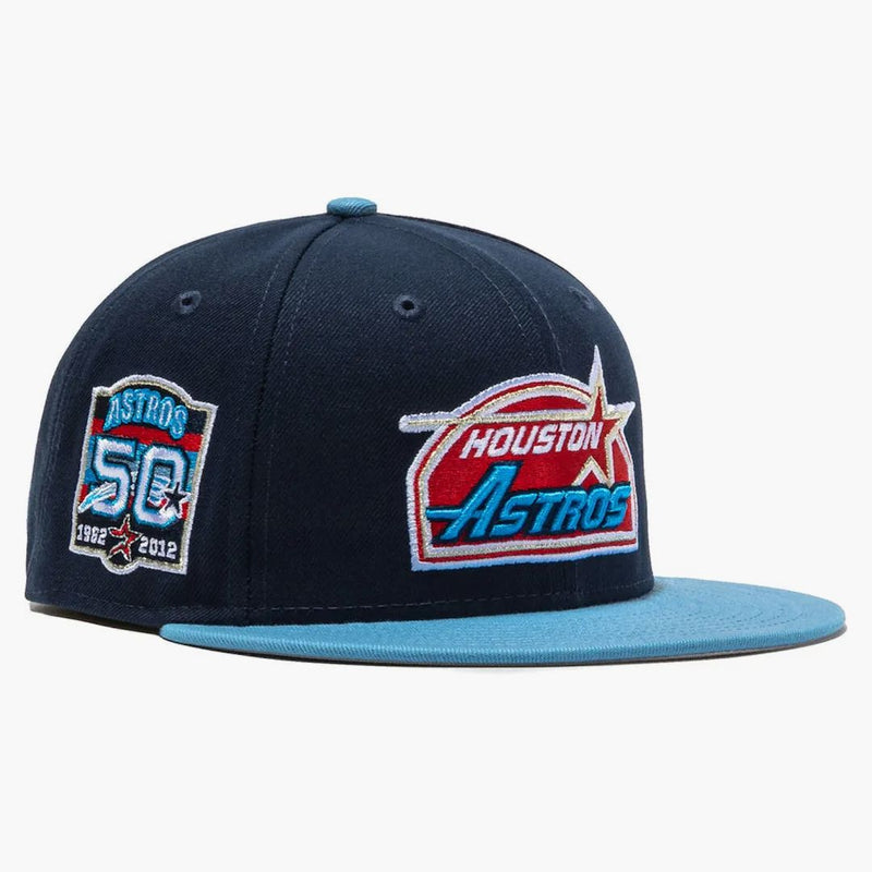 New era x has club exclusive cool fashion houston astros 50th anniversary patch 59fifty fitted has navy/red