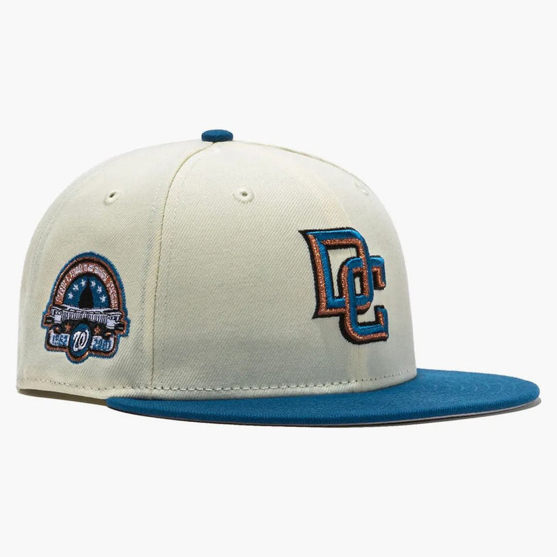New Era X tiene club exclusivo de moda genial Washington Washington Nationals RFK Stage Patch 59Fifty Hat White/Indigo