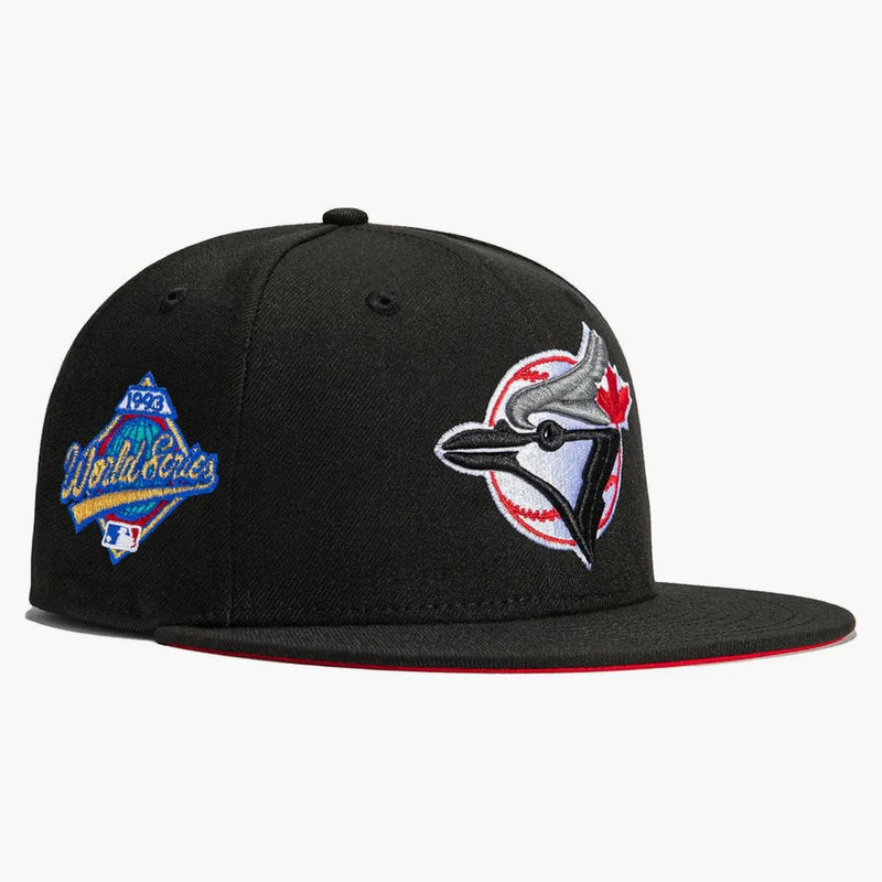 New era X has Club Toronto Blue Jays 1993 World Series Patch Red UV 59fifty Fitted Hat Black