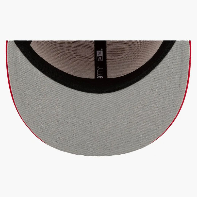 New era X Paper Planes Crimson Crown Fitted has red