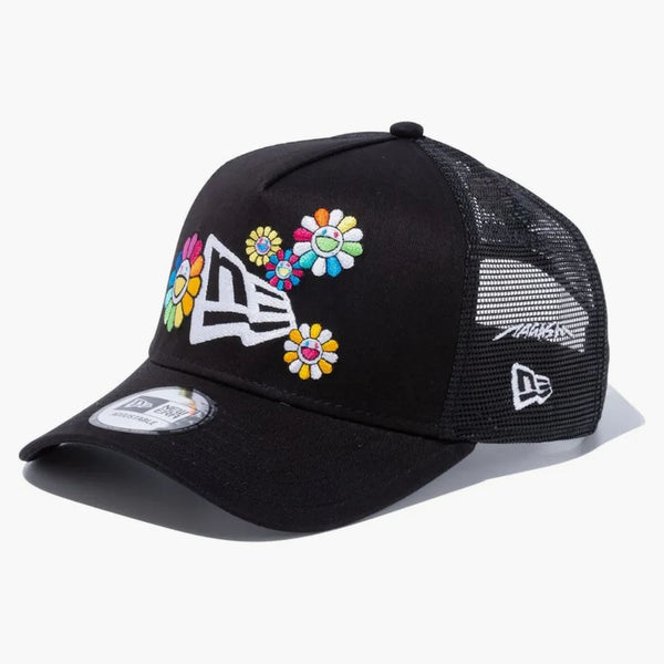 New Era X Takashi Murakami A-frame Trucker Flower Flag 9forty Hat Black