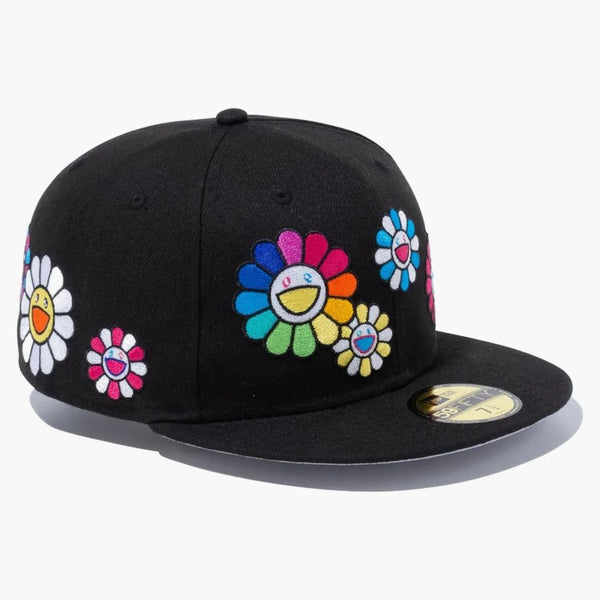 New era X Takashi Murakami Flower Allover 59fifty Fitted Has Black Rainbow