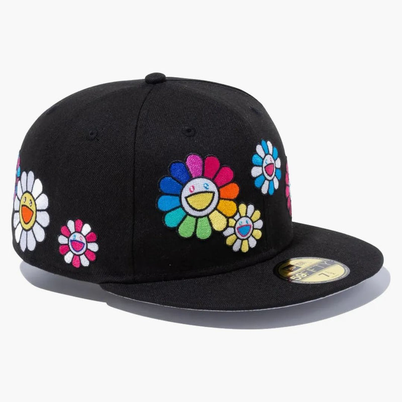 New era X Takashi Murakami Flower Allover 59fifty Fitted Has Black Rainbow