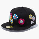 New era X Takashi Murakami Flower Allover 59fifty Fitted Has Black Rainbow