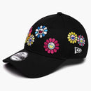 New Era X Takashi Murakami Flower Allover 9forty Cloth Strap Hat Black Multi