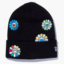 New era X Takashi Murakami Flower Allover Basic Cuff Knit Beanie Black