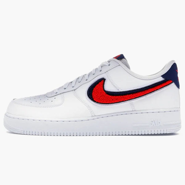 Nike Air Force 1 Low 3d Chenille Swoosh White Red Blue