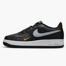 Nike Air Force 1 Low Black Wolf Grey Gold Mini Swoosh (gs)