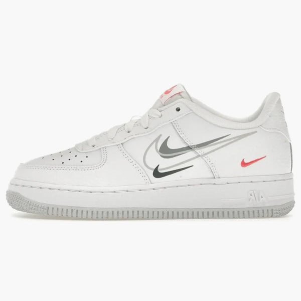 Nike Air Force 1 Low Multi-swoosh White Particle Grey Photon Dust Bright Crimson (gs)