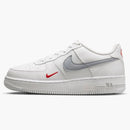 Nike Air Force 1 Low White Wolf Grey Crimson Mini Swoosh (gs)