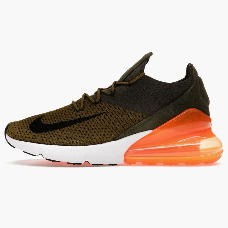 Nike Air Max 270 Flyknit Olive Flak Total Orange