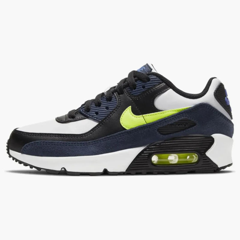 Nike Air Max 90 Leather Midnight Navy Volt (gs)