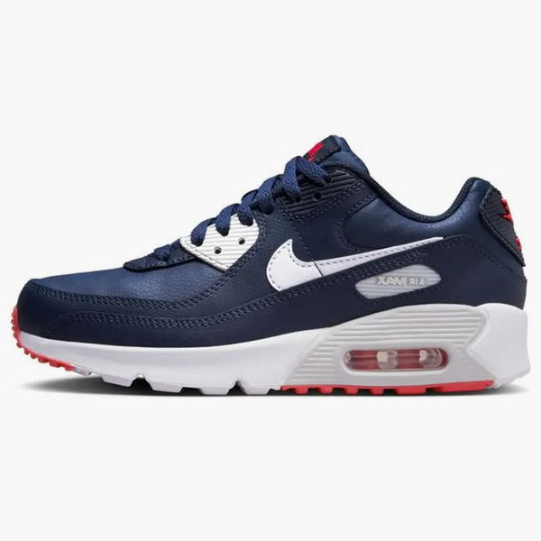 Nike Air Max 90 Leather Obsidian Track Red (gs)