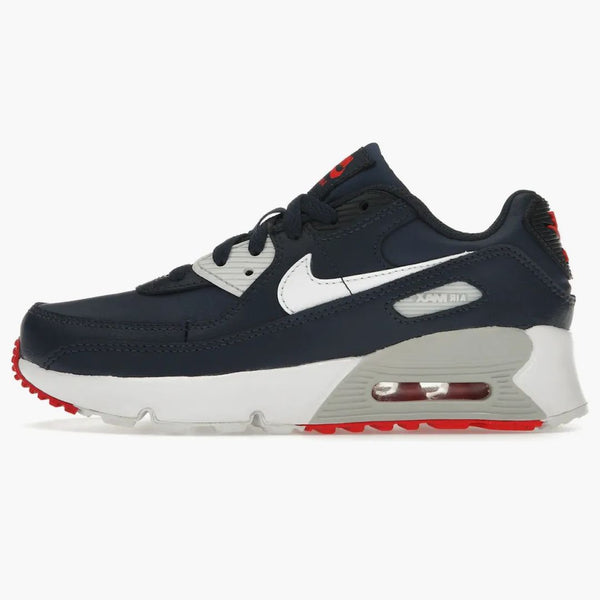 Nike Air Max 90 Leather Obsidian Track Red (ps)