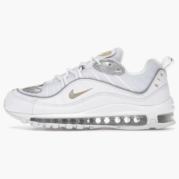Nike Air Max 98 White Silver Gold (women's)