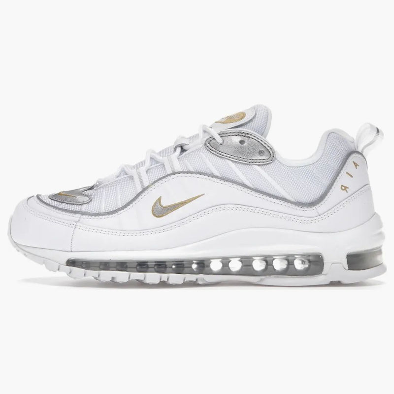 Nike Air Max 98 White Silver Gold (women's)