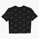 Nike All Over Swoosh Logo Cropped T-shirt Black