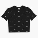 Nike All Over Swoosh Logo Cropped T-shirt Black