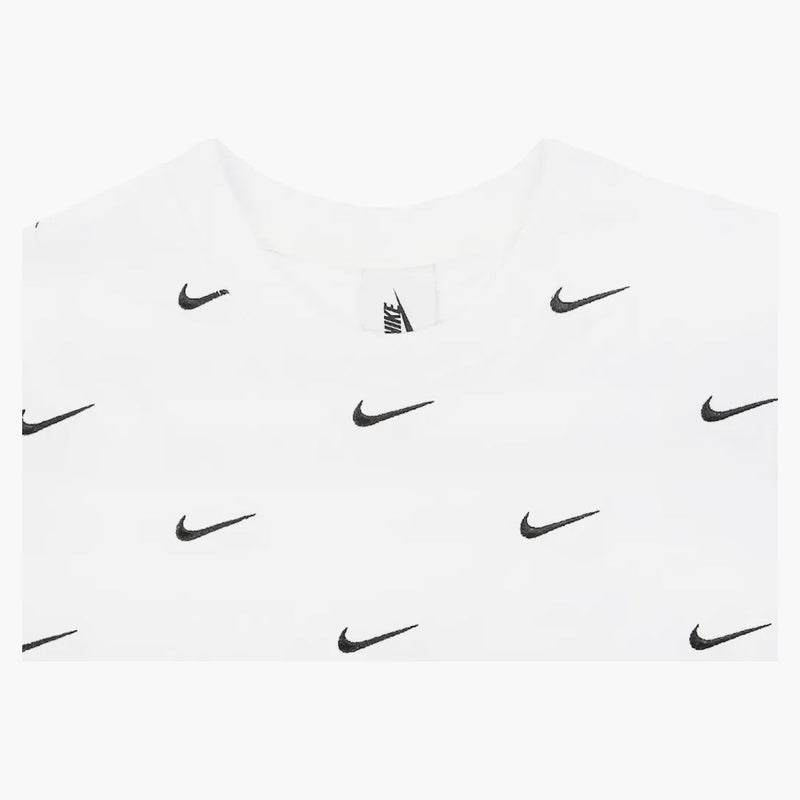 Nike All Over Swoosh Logo Cropped T-shirt White