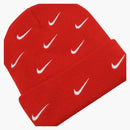 Nike All Over Swoosh Logo Cuffed Beanie Red