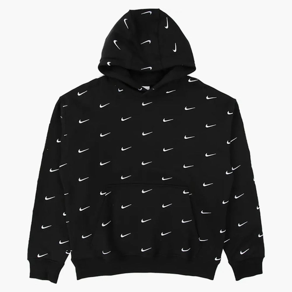 nike swoosh hoodie in black