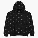 Nike All Over Swoosh Logo Hoodie Black