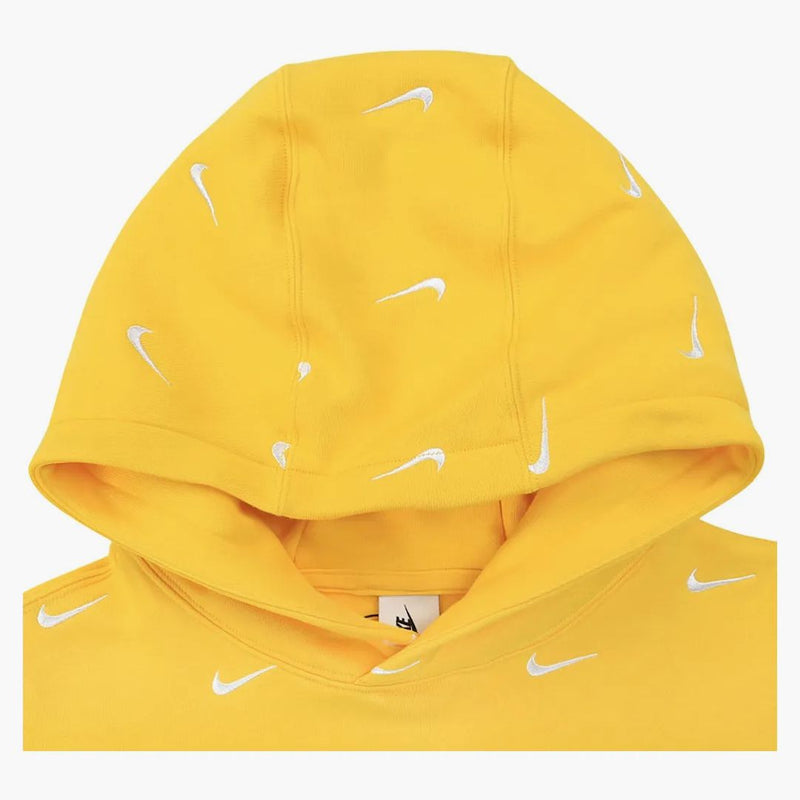 Nike All Over Swoosh Logo Hoodie Yellow