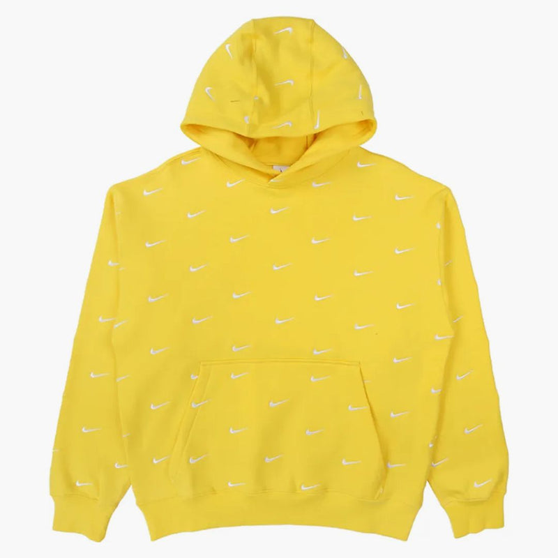 Nike All Over Swoosh Logo Hoodie Yellow